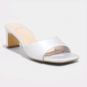 NWB A New Day Lindie Mule Heels in Silver